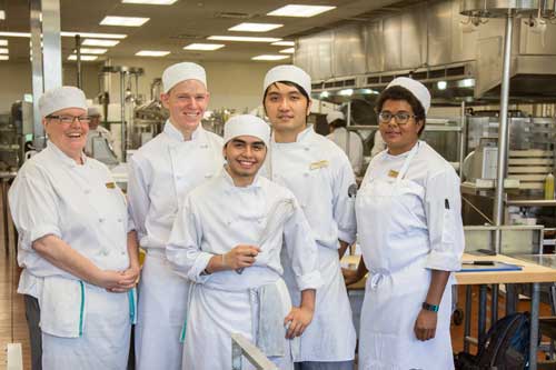 group of cooks in kitchen
